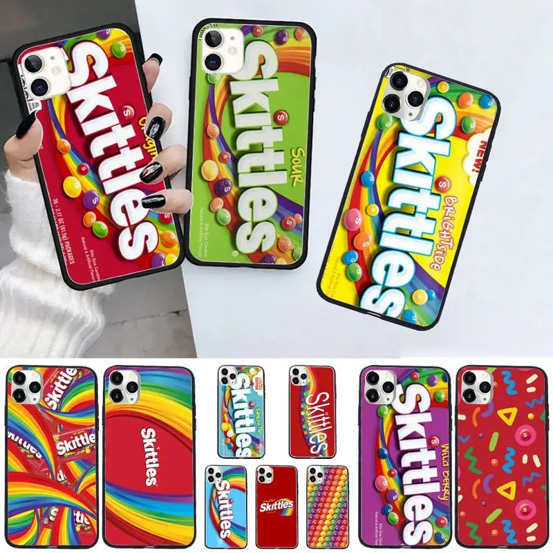 

Skittles Sweet Sour Fruit Candies Phone Case For iphone 12 11 13 7 8 6 s plus x xs xr pro max mini shell