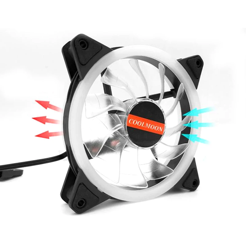 

120mm DC12V 42.1CFM 3.6W RGB Case Fan Cooler PC Cooling Case Fans 3PIN 4PIN LED Cooler Heatsink