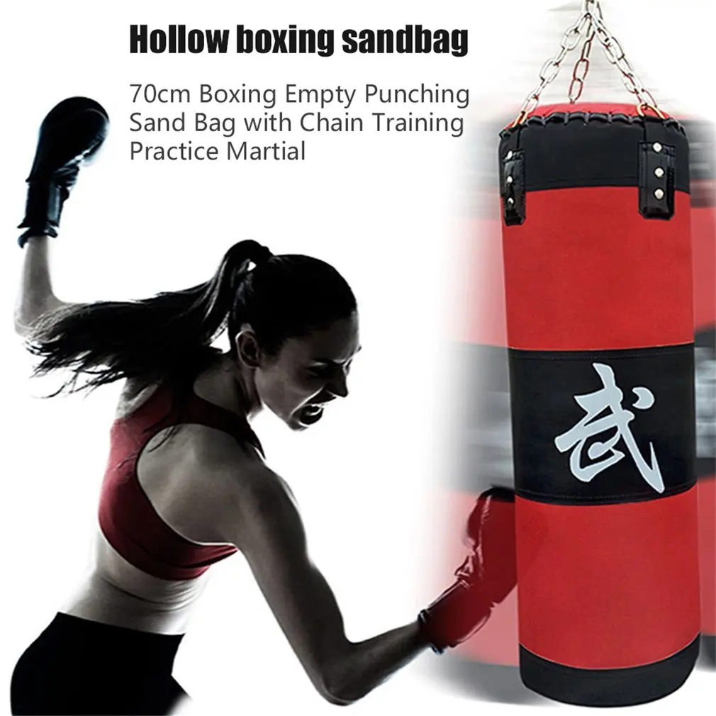 

70cm sandbag EMPTY Training Fitness MMA Boxing Bag Hook Hanging Fight Bag Sand Punch Punching Bag Sandbag free shipping