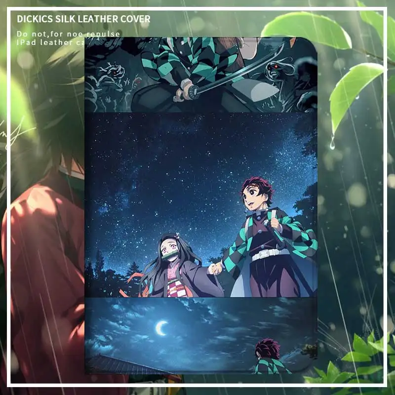 

Japan Anime Demon Slayer Case for Apple iPad Mini 2 3 4 5 Flip Stand Cases Manga Kamado Tanjirou case for Apple iPad 2 3 4 Cover