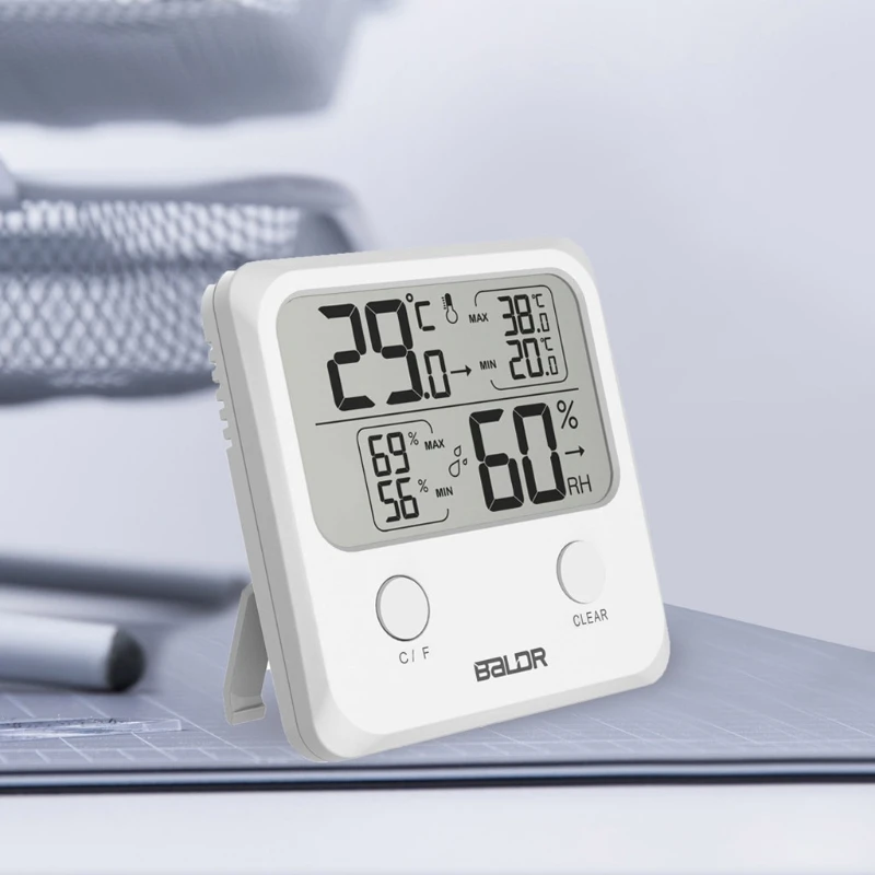 

Indoor Digital LCD Thermometer Hygrometer Wall Temperature Humidity Gauge Meter