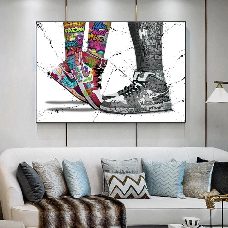 

Graffiti Artwork Sneakers Canvas Posters and Prints Street Art Sport Shoes Wall Pictures for Modern Home Living Room Decor