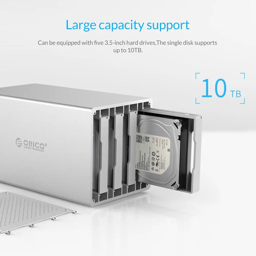 

ORICO WS Series 5 Bay SATA to USB 3.0 3.5'' HDD Enclosure Support 50TB Hard Disk HDD Docking Station 5Gbps USB Hard Disk Box