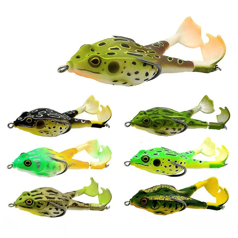 

1 Pcs Double Propellers Frogs Soft Bait Silicone Bait Fishing Soft Lure Spinner Squid Thunder Frog Jig Spoon Trolls Soft Bait