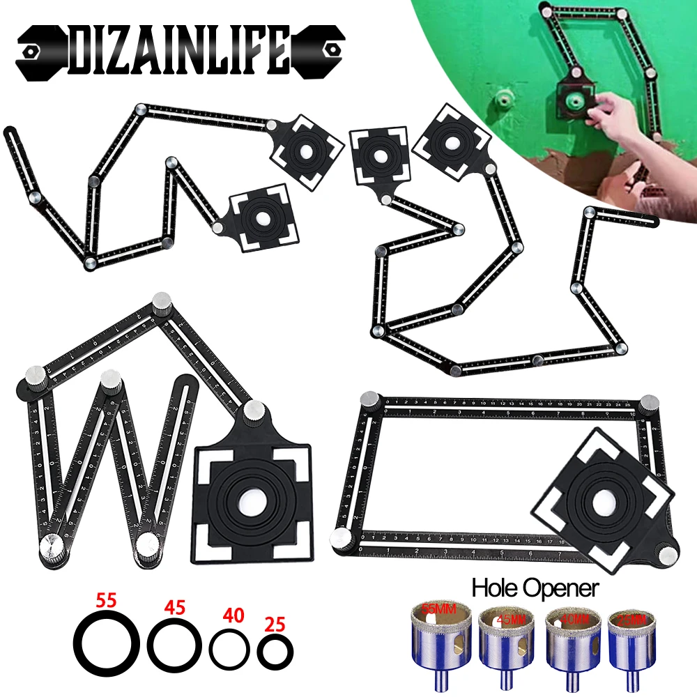 Складная измерительная линейка угловой транспортир из алюминиевого сплава