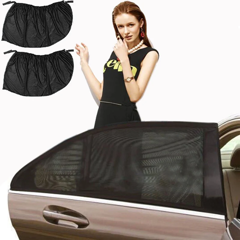 

2pcs Car Side Window Mesh Sunshade Cover Shield UV Protectors M8617
