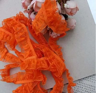 

60Meters Elastic Lace Trim Ribbons Bands Orange Fabric DIY Underwear Bra Lingerie Headband Sewing Clothing Accessories