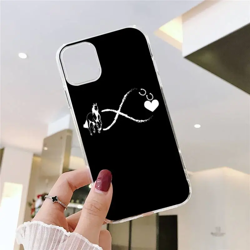

Phone Case For iphone 12 11 8 7 6s 6 5 5s 5c se plus mini x xs xr pro max Horse Pony Horse Heartbeat Transparent soft