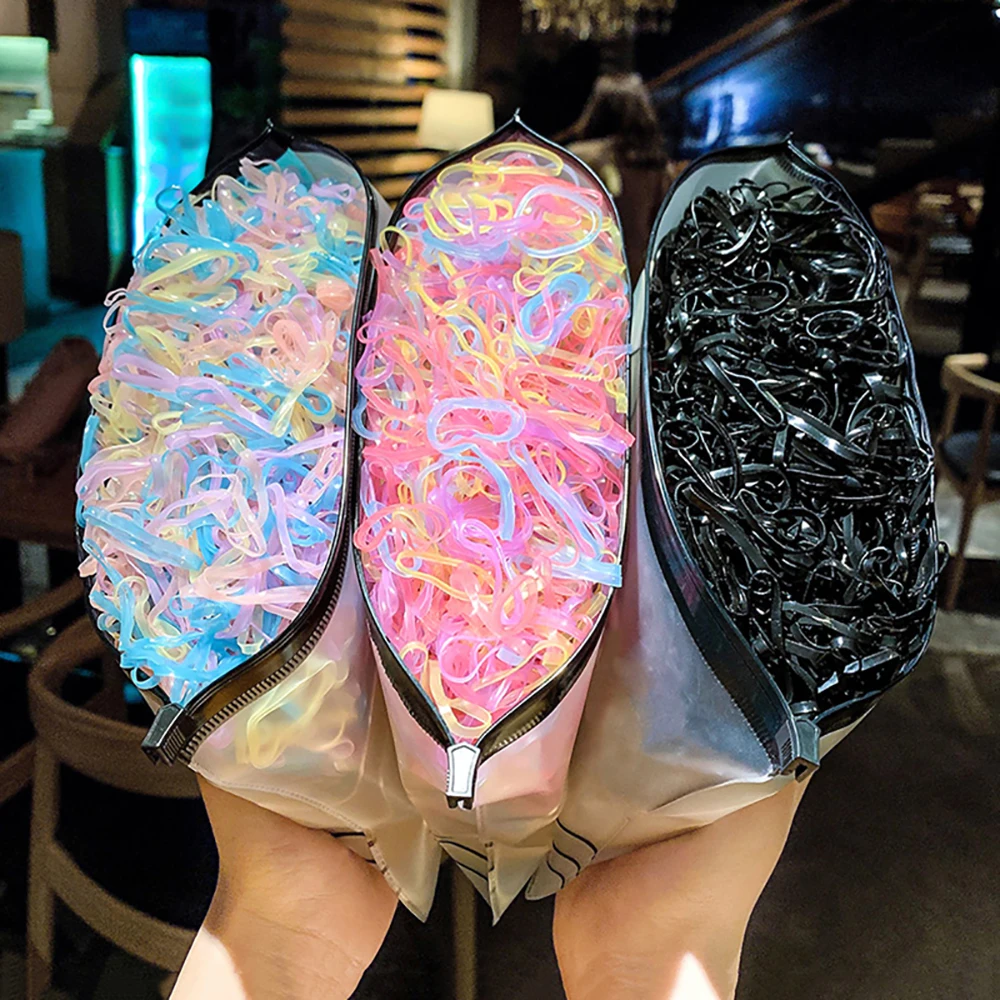 100/1000 шт. разноцветные нейлоновые эластичные повязки для волос девочек детский