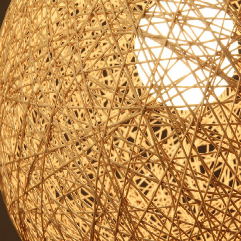 Подвесные лампы в форме гнезда с пеньковым шариком декоративные светильники для