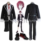 Аято Сакамаки для влюбленных Devil IK, костюм для косплея, школьная форма, одежда для Хэллоуина, наряд, обувь, аято Сакамаки, темно-красный смешанный короткий парик