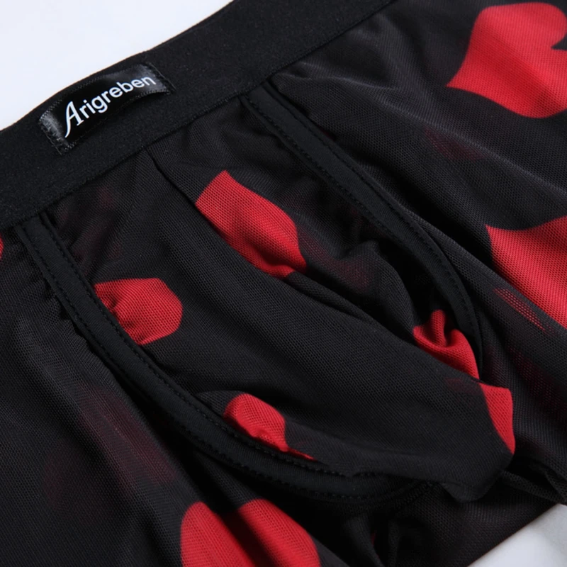 Трусы-боксеры мужские сетчатые с низкой талией мягкие удобные повседневные