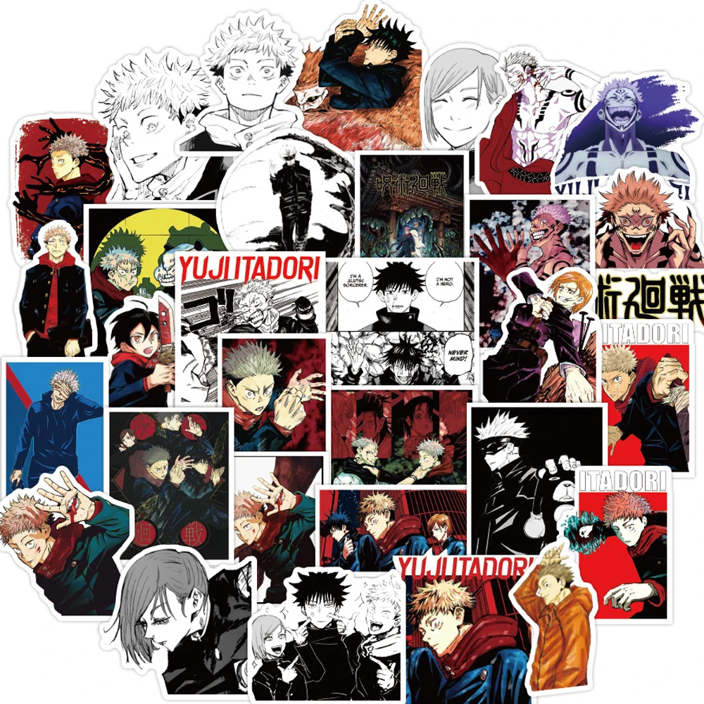 

10/30/50PCS Manga Jujutsu Kaisen Anime Stickers Aesthetic Laptop Water Bottle Waterproof Graffiti Decal Sticker Packs Kid Toy