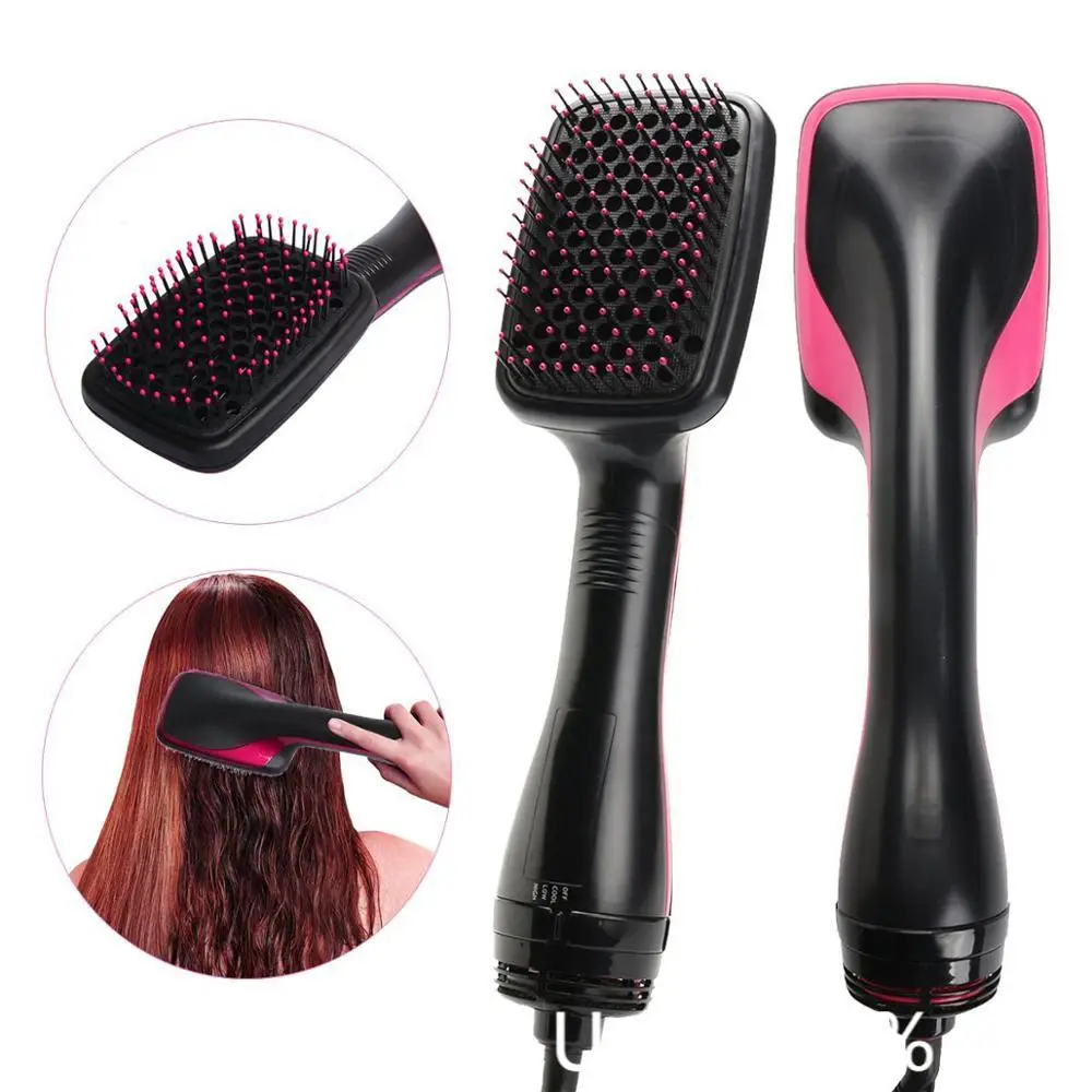 Профессиональная щетка для сушки волос выпрямитель расческа отрицательная