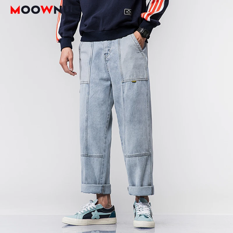

Мужские джинсы до щиколотки, новинка, Мужская одежда, молодежное уличное платье, модные повседневные дизайнерские брюки MOOWNUC