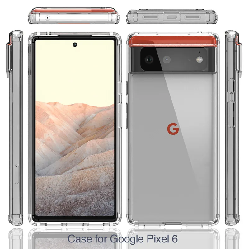 

Shockproof Case For Google Pixel 6 Pro Pixel6Pro 5G Clear TPU Bumper with Hard Cover Back Airbag Case for Google Pixel6 6pro 5G