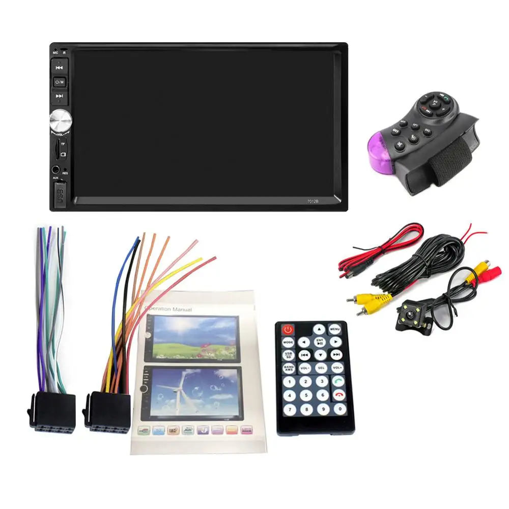 One kit 2 din автомагнитола coche recorder Bluetooth 2din 12 В плеер " HD сенсорный экран MP3 MP5 Авто аудио стерео TF USB FM Авторадио 7012b - Цвет: One kit
