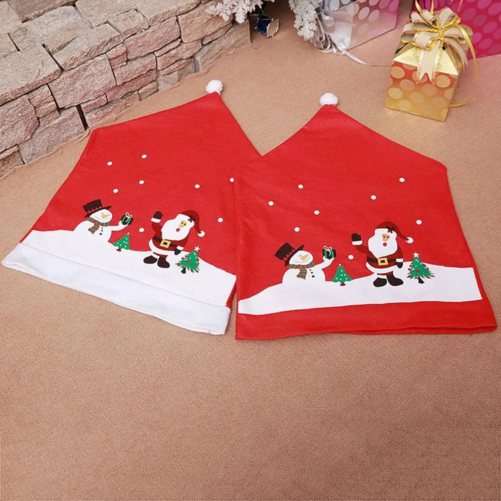 

Xmas Elastic Dining Room Seat Chair Covers Christmas Chair Cover Stretch Slipcovers For Christmas Banquet Party Decor