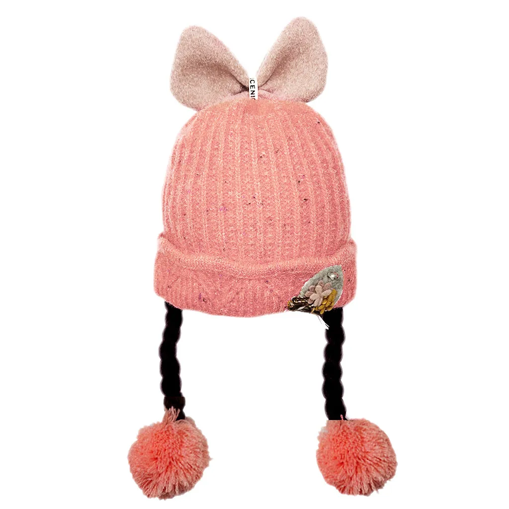 Милый вязаный зимний шарф для девочек и мальчиков с ушками теплый костюм