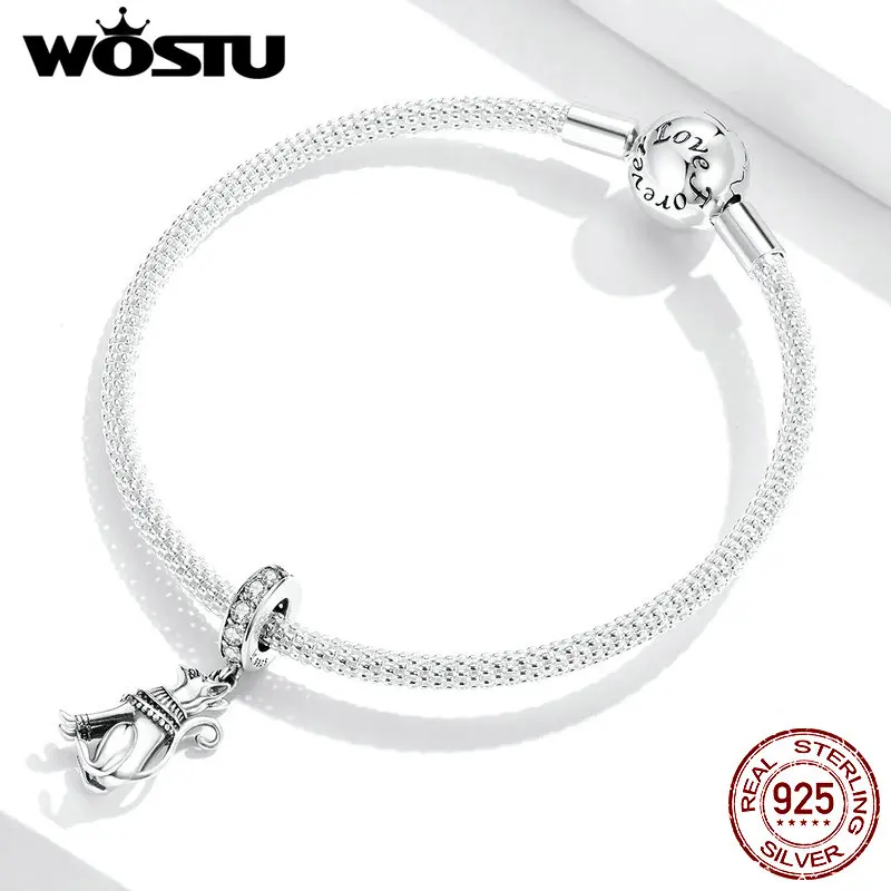 Бусины-шармы в виде кота из серебра 100% пробы для браслетов | Украшения и