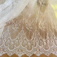 scallop design eyelash chantilly lace off white wedding bridal veil lace 3 meters long