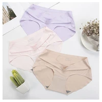 womens seamless underwear solid breathable mesh ice silk underwear sexy comfortable hip lifting seamless mid waist underwear