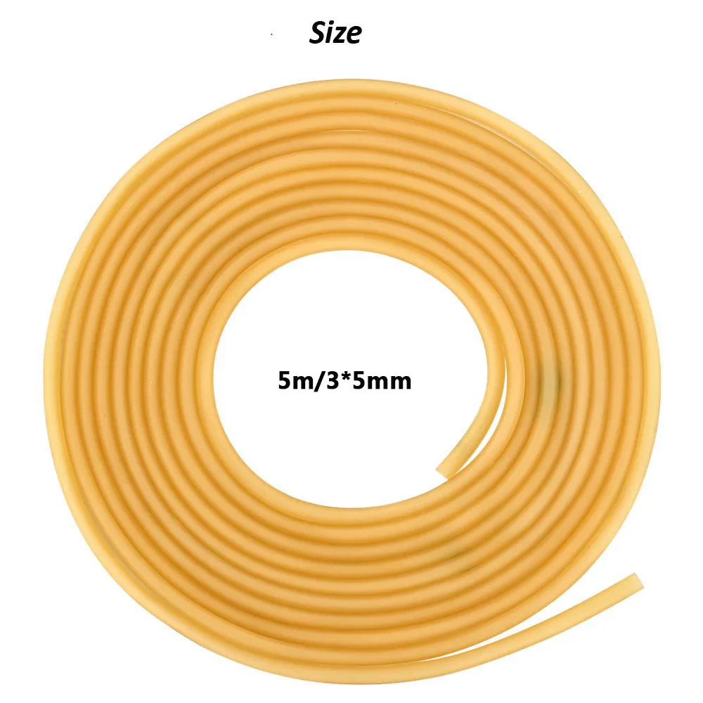 5M (3mm x 5mm) 5 м спорообразующий Натуральный латекс трубки рогатки 3 мм x 5 мм желтый Цвет замена группы для Охота sling shot катапульты слинг резиновая - Цвет: 5M (3mm x 5mm)