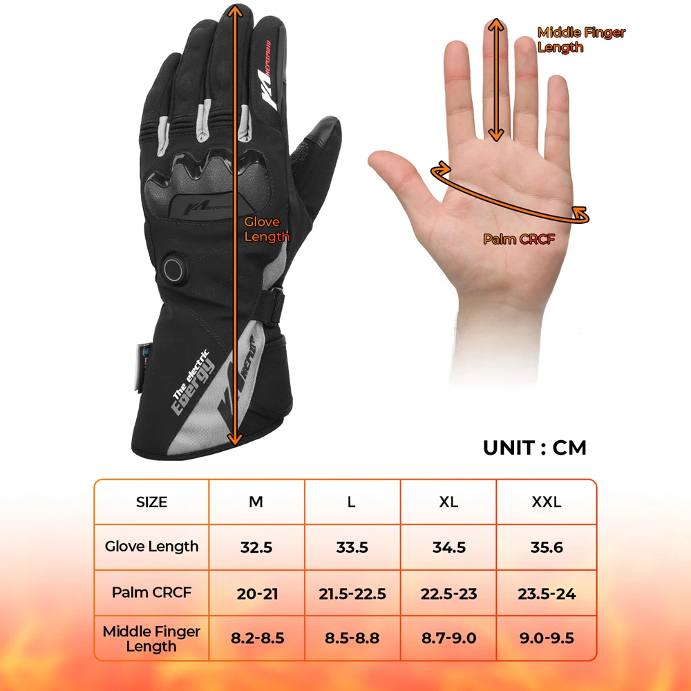 Winter Warm Heated Gloves Touch Screen Motorcycle Skiing Gloves Waterproof Rechargeable Heating Thermal Gloves For Snowmobile enlarge