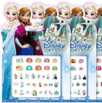 Frozen 1Pcs Random Детский подарок для девочек Эльза и Анна Макияж игрушка наклейки для ногтей s игрушка Белоснежка Принцесса София Микки Минни детская наклейка - Цвет: Frozen 1Pcs Random