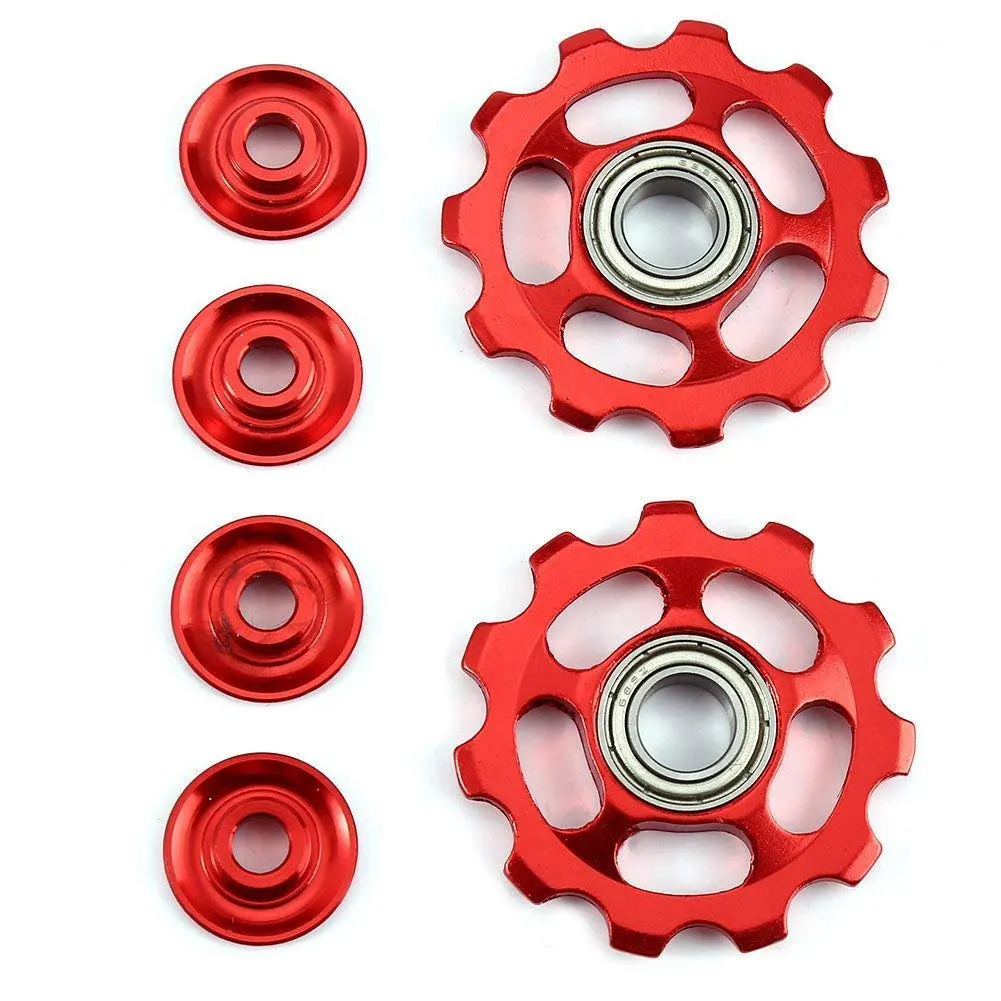 

Bike Jockey Wheel Pulley Bike Cycling Aluminium Jockey Wheel Rear Derailleur Pulley 11T Red Rear Derailleur Pulley Guide