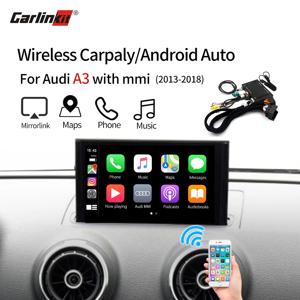 Carlinkit активации Беспроводной Carplay Android для Авто Audi A3 модифицированный автомобильный комплект для 2013- A3 B9 5,8 дюймовая 7 Экран