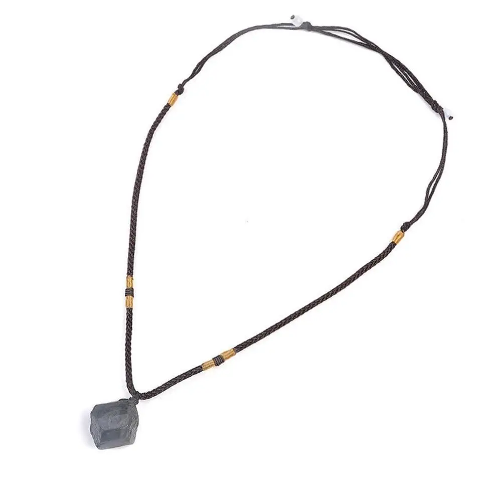 1 шт. натуральный черный кристалл ожерелье кулон шерл столб турмалиновым каменем