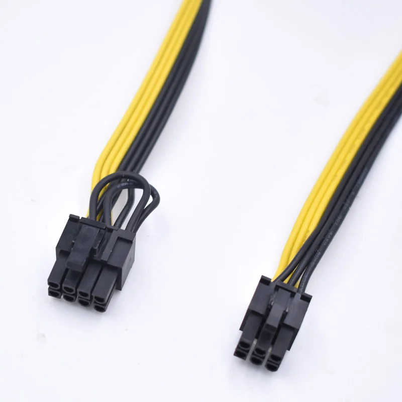 60 см 18AWG PCI E 6pin к 8(2 + 6)pin удлинитель силового кабеля для блока питания сервера PSU