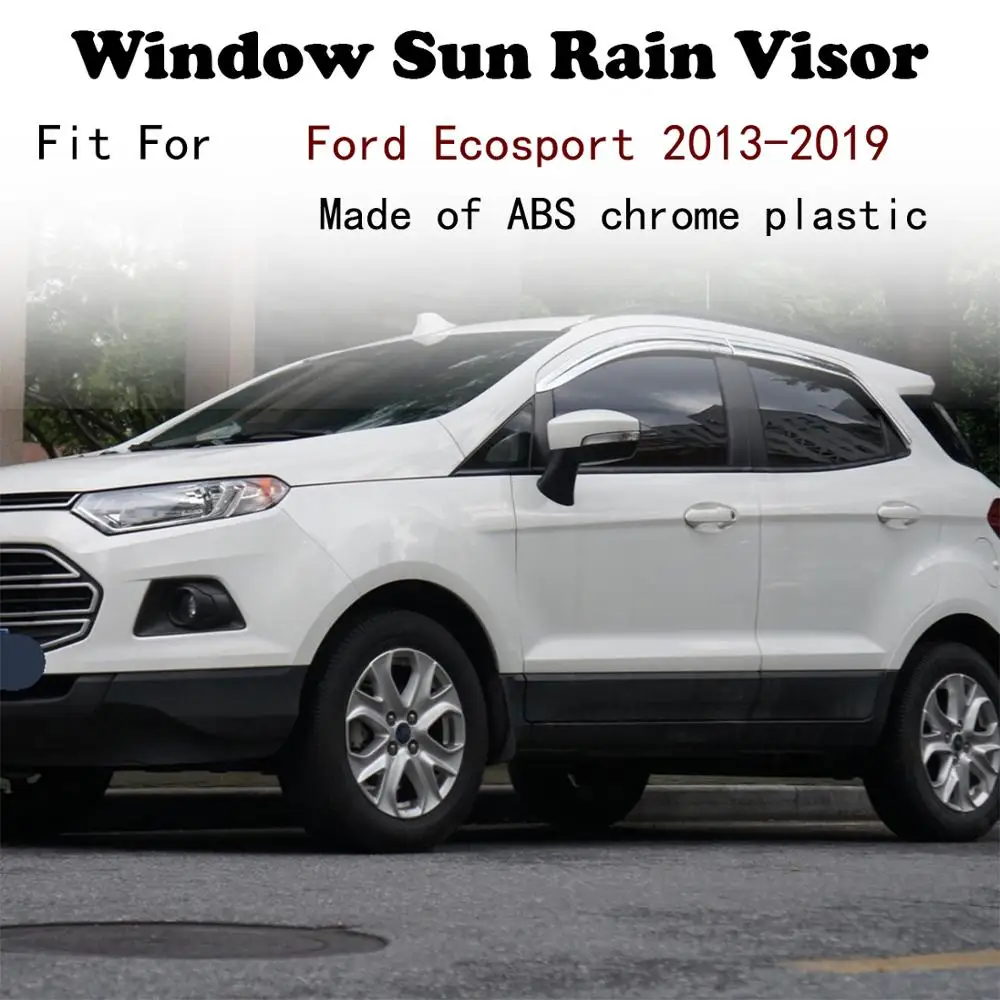 

ABS хромированный Пластиковый оконный козырек тенты Защита от солнца и дождя автомобильные аксессуары для Ford Ecosport 2013-2019