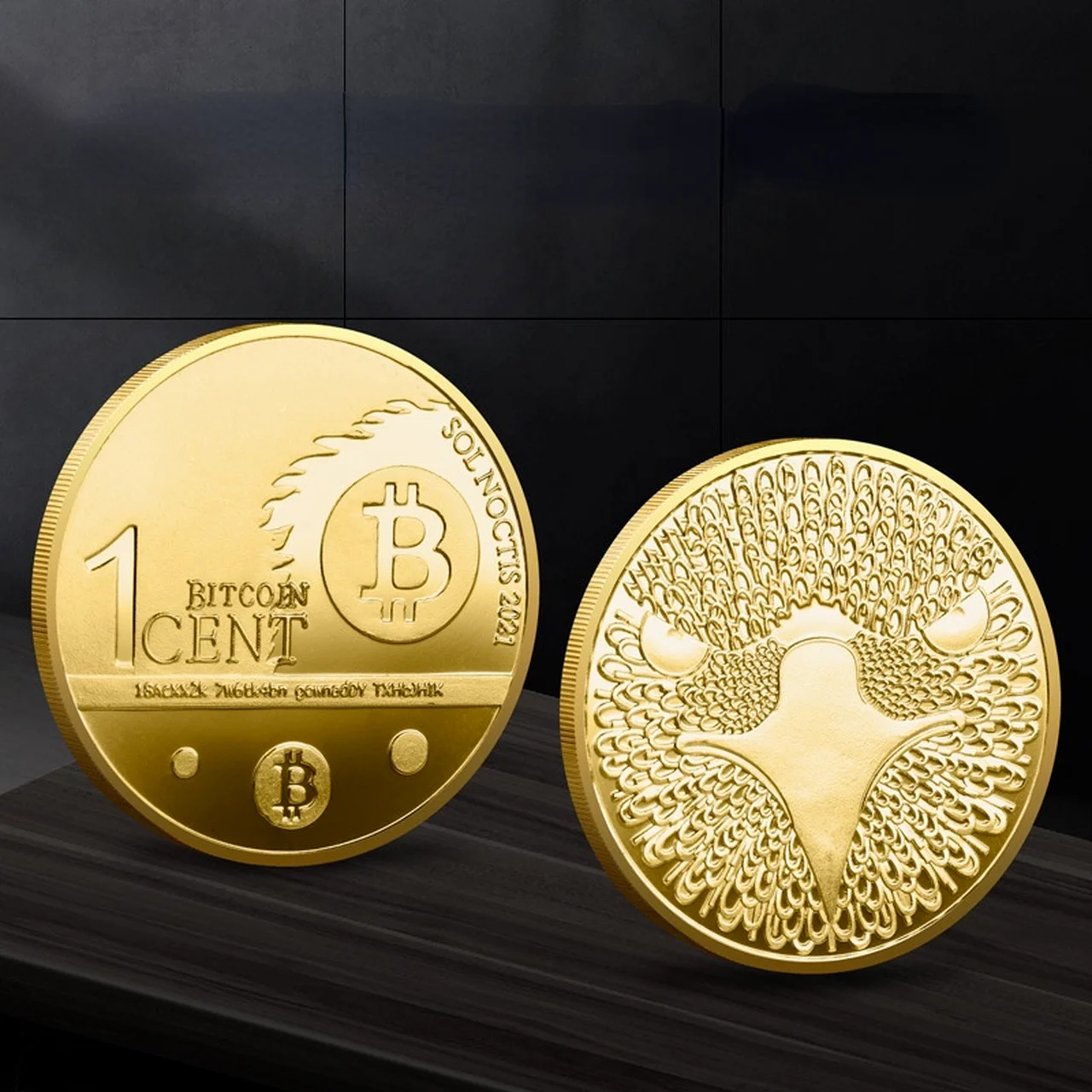 

American Animal Owl Bitcoin Virtual Coin Gold-plated Commemorative Coin Collection Gold-plated Coin Lucky Medal Collection Gifts