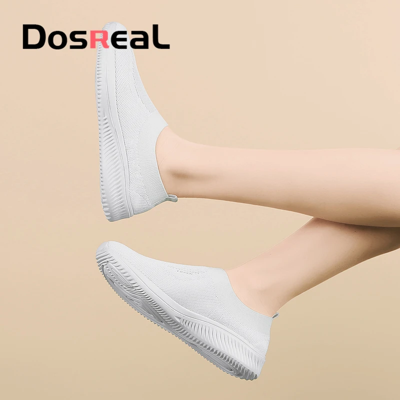 Dosreal женские модные кроссовки Женская повседневная обувь без застежки Обувь на