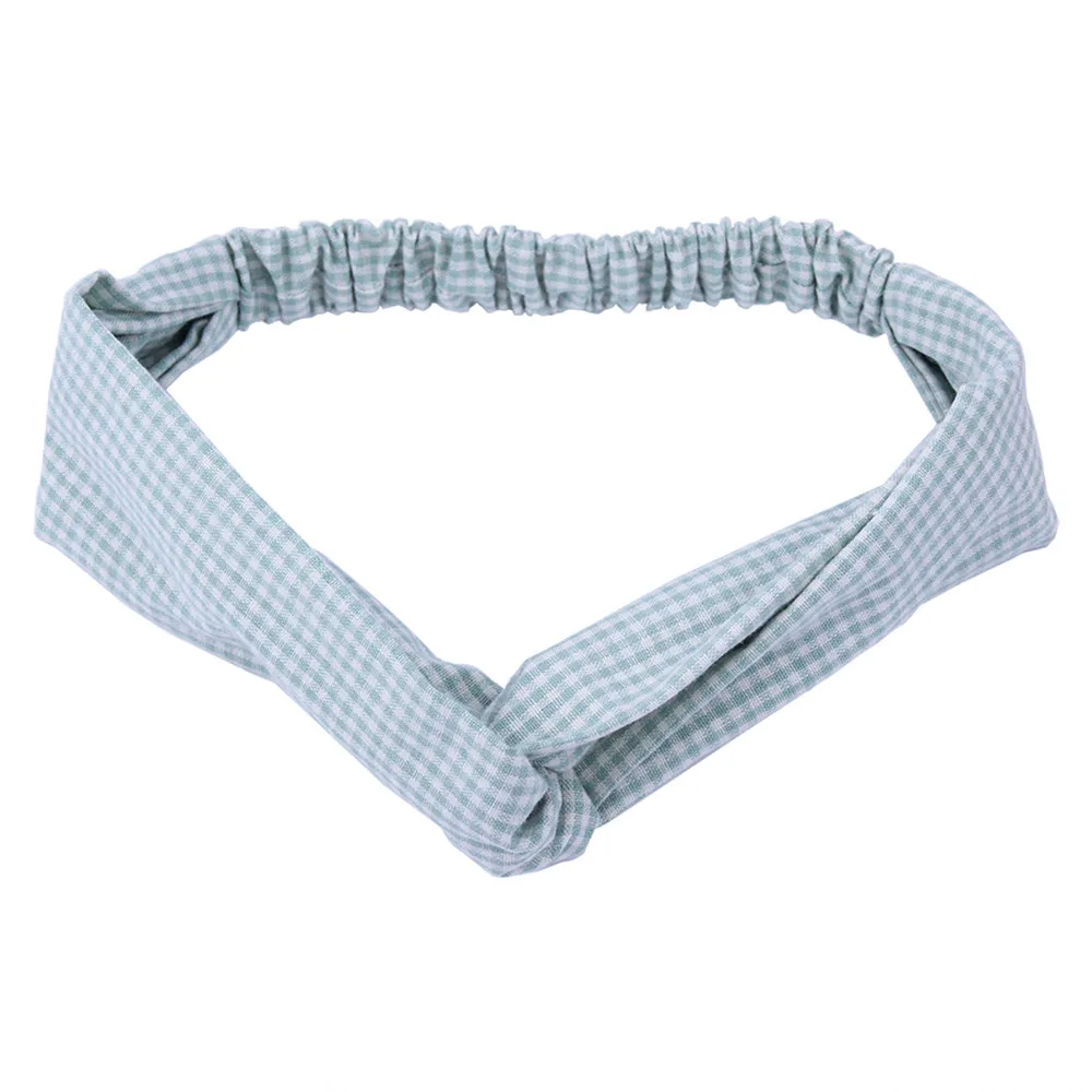 Женский обруч для волос в клетку тканевый эластичный ободок прекрасный головной