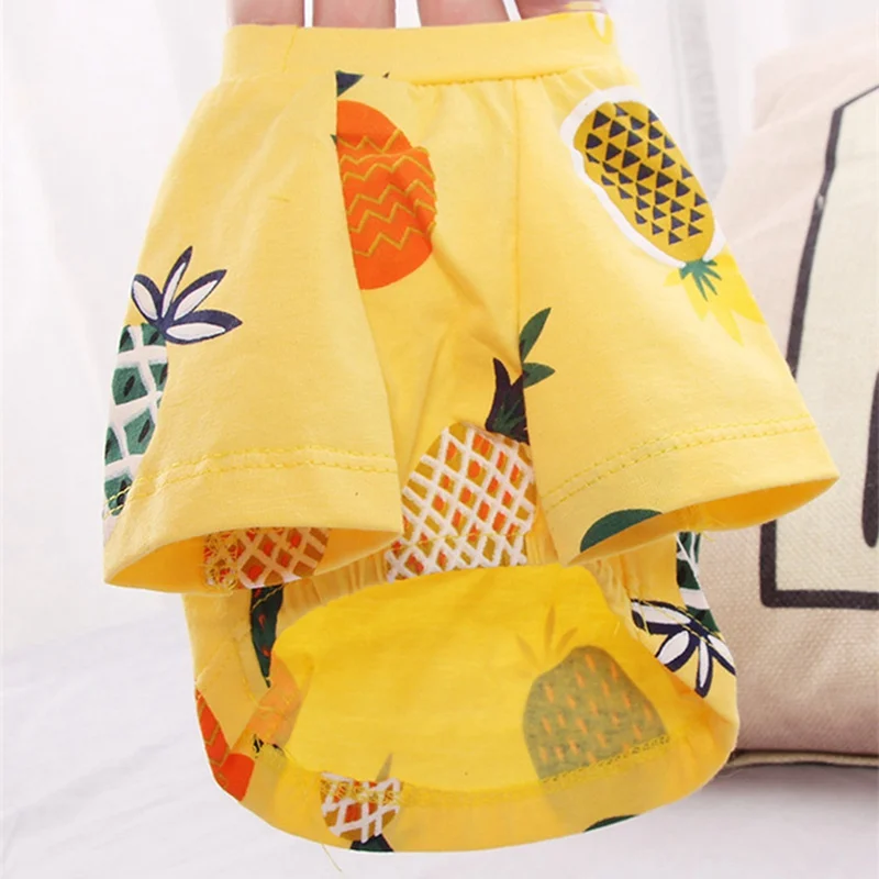 Летнее платье с рисунком ананаса щенок собака платья изображением кота для