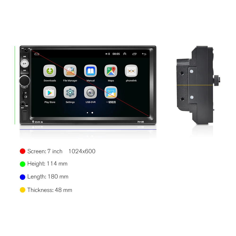Podofo Android 2 din + 32 ГБ автомобильное радио 7 &quotАвторадио мультимедийный плеер GPS