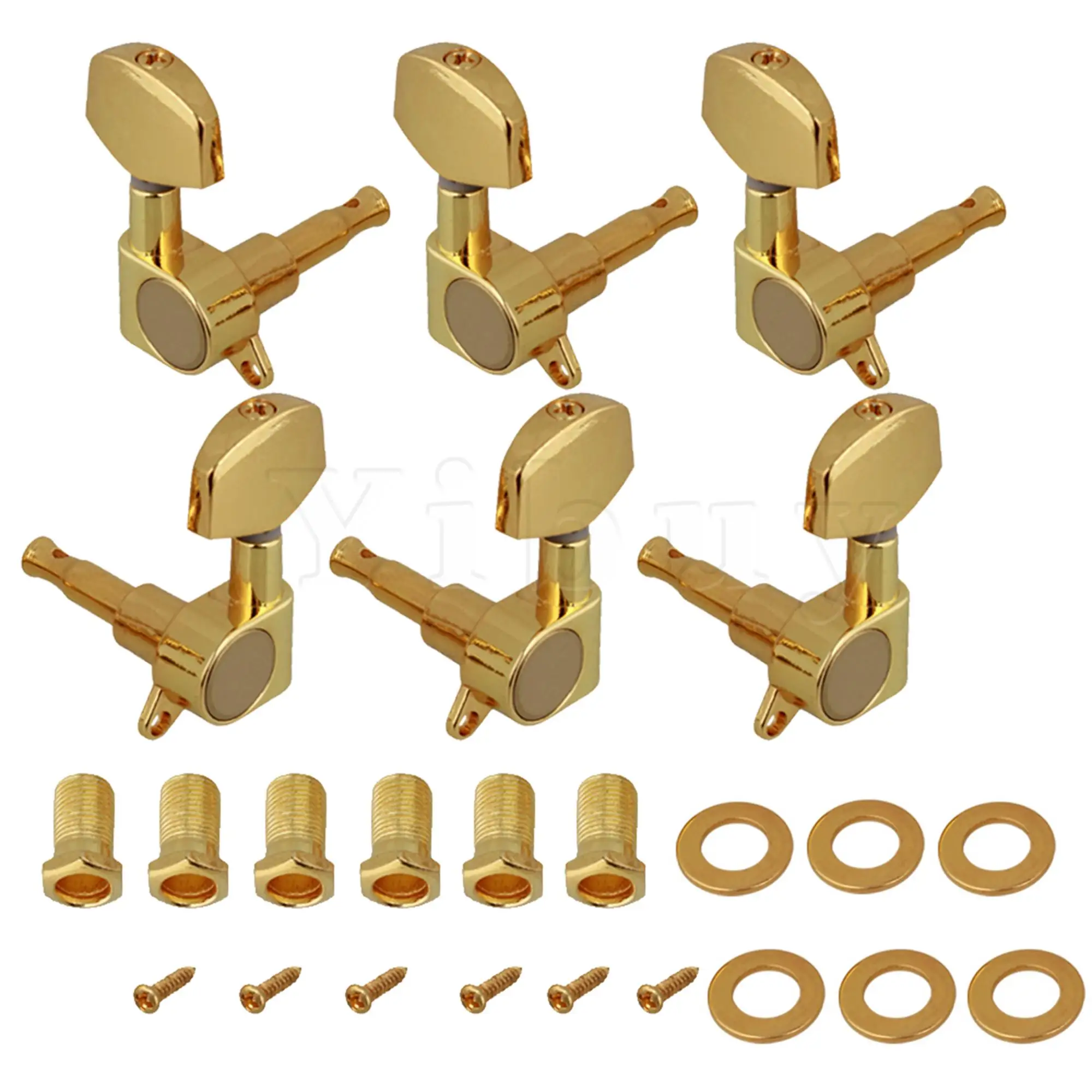 

Yibuy Guitar Tuners Tuning Pegs Machine Heads 3L3R GOLDEN