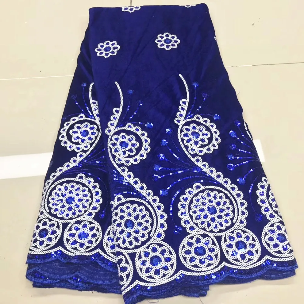

african Velvet Lace Fabric 2020 High Quality Lace Sequin Embroidered African sequins Lace Fabric For Wedding Dress French Lace