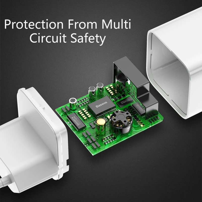 Адаптер питания Baseus с 2 USB-портами и поддержкой быстрой зарядки 3 0 24 Вт мобильный
