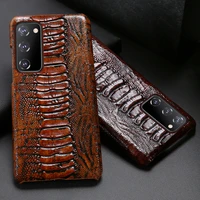 leather phone case for samsung galaxy s20 fe case for s20 plus cowhide cover for note 20 ultra ostrich foot texture case
