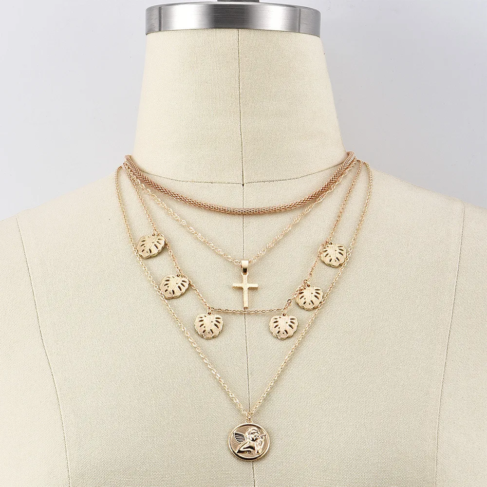 MING винтажное многослойное ожерелье из Золотого Сплава-чокер в богемном стиле