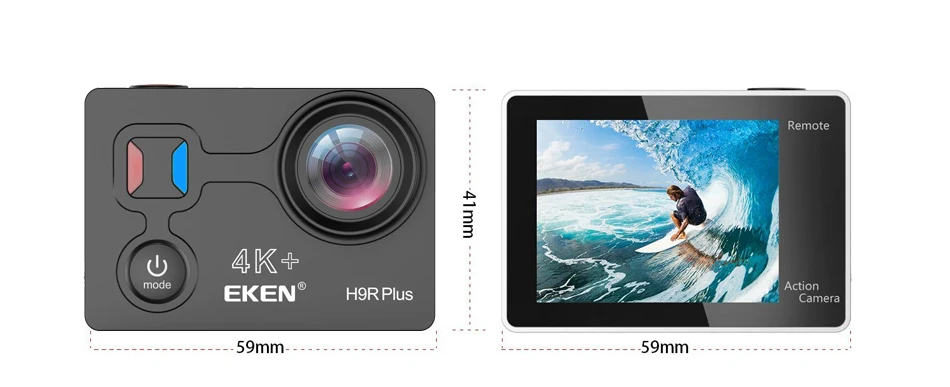 Оригинальная Экшн-камера eken H9R Plus Ultra HD 4K A12 4 k/30fps 1080 p/60fps для Panasonic 34112 14MP go Водонепроницаемая wifi Спортивная камера