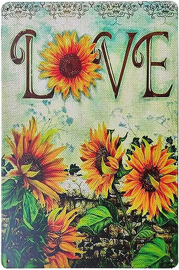 Металлическая табличка Tomlinsony винтажная любовь деревенский Подсолнух цветок в