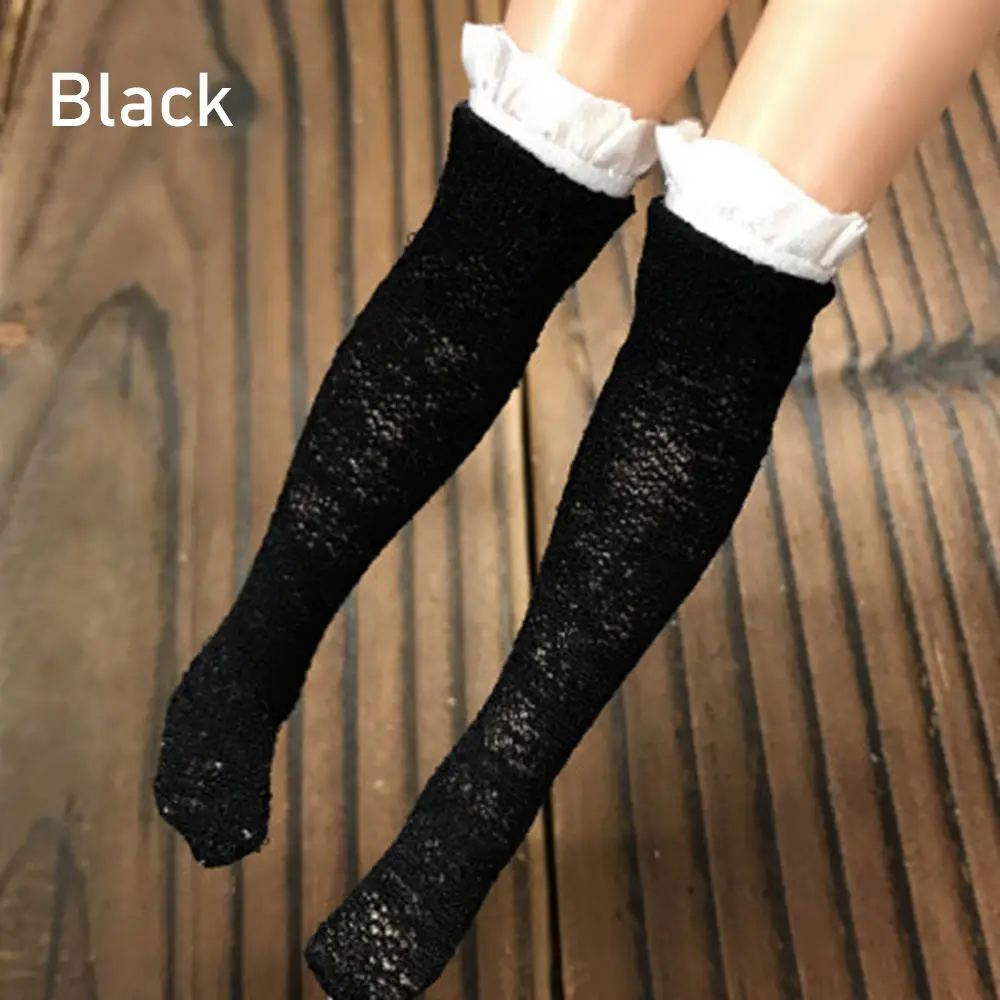 black 1 пара кружевных носков для 1/6, кукольные Чулочные изделия, аксессуары для детской одежды для девочек, рождественский подарок, игрушки для детей, сделай сам, украшение куклы - Цвет: black