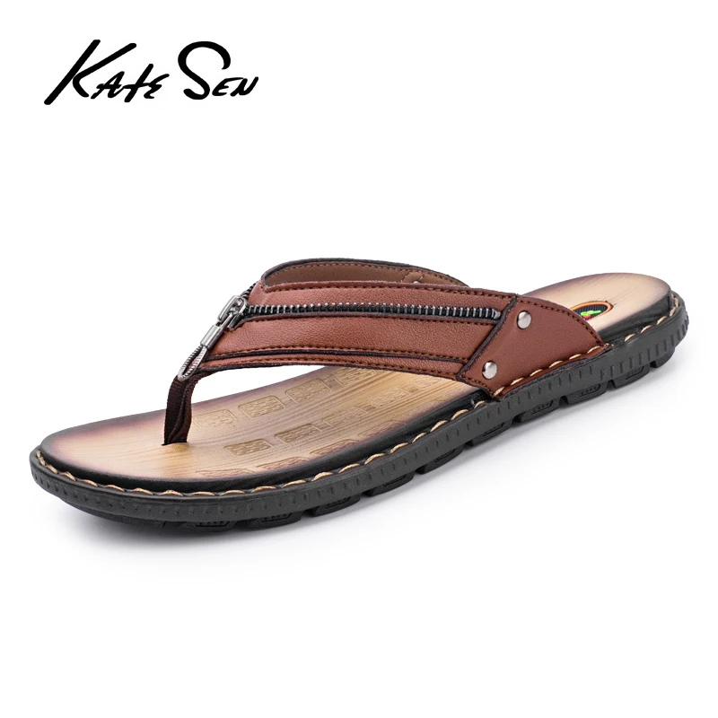 KATESEN/сезон лето распродажа мужские шлепанцы качественные мягкие удобные уличная