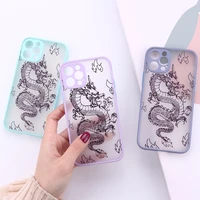 black dragon design phone cover for iphone 11 12 pro max mini 7 8 plus xr x xs max matte camera protection shell back case