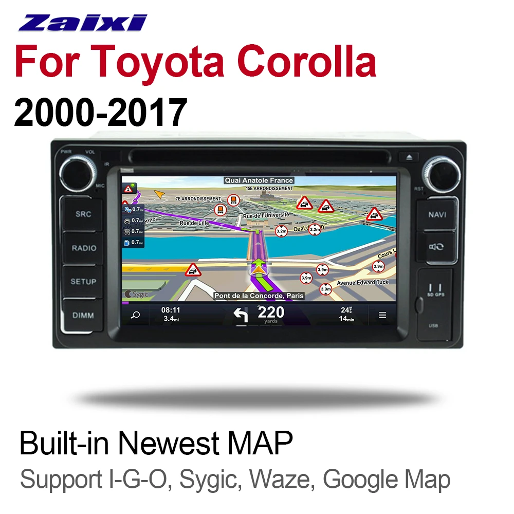 Для Toyota Corolla 2000 ~ 2017 навигационная карта 2din Android 9 0 Восьмиядерный 4 Гб ОЗУ